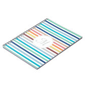 Carnet Chic Monogram Pastel Arc-en-ciel bandes horizontal (Côté gauche)