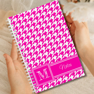 Carnet Chic Monogramme Pink Houndstooth