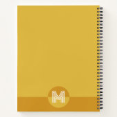 Carnet Chic moutarde jaune géométrique Monogramme moderne (Dos)