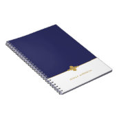 Carnet Chic Navy Blue White Gold personnalisé (Côté Droit)