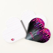 Carnet Chic noir rose chaud gouttes bleu monogramme (Intérieur)