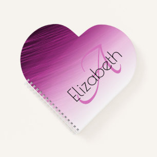 Carnet Chic Nom Personnalisé Monogramme Purple Ombre Str
