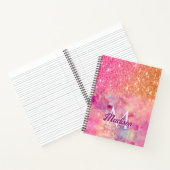 Carnet Chic ombre rose fard rose pailleté monogramme (Intérieur)