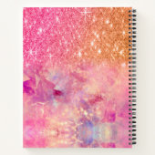 Carnet Chic ombre rose fard rose pailleté monogramme (Dos)