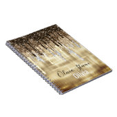 Carnet Chic or brun gouttelettes parties scintillant mono (Côté Droit)