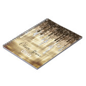 Carnet Chic or brun gouttelettes parties scintillant mono (Côté gauche)