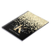 Carnet Chic Or Noir Pailleté Monogramme Diamanté (Côté gauche)
