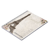 Carnet Chic Paris Eiffel Tour & Rose Élégant Personnalisé (Côté gauche)