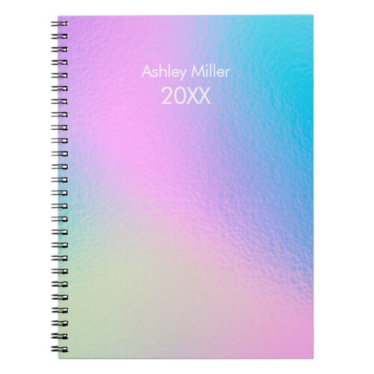 Carnet Chic Pastel Holographic Customize (Devant)