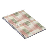 Carnet Chic Pink Mint Cream Plaid Stripes   (Côté Droit)