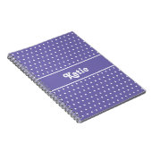 Carnet Chic Pois rétro violet et blanc nom (Côté Droit)