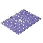 Carnet Chic Pois rétro violet et blanc nom (Côté gauche)