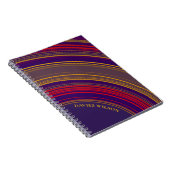 Carnet Chic purple geometric pattern monogram name (Côté Droit)