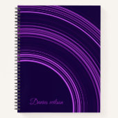 Carnet Chic purple geometric pattern monogram name (Devant)