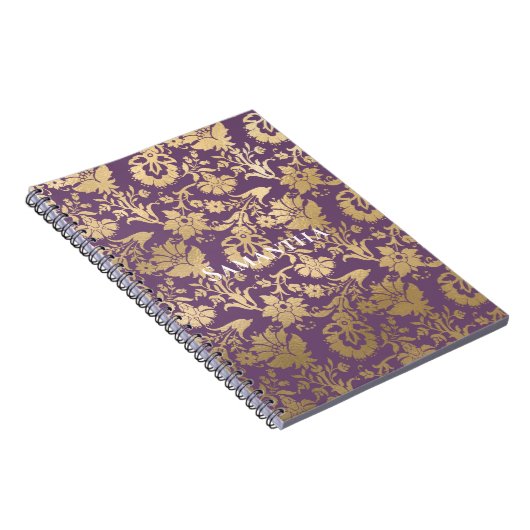 Carnet Chic Purple Gold Floral (Côté Droit)