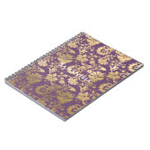 Carnet Chic Purple Gold Floral (Côté gauche)