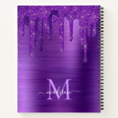 Carnet Chic Purple Parties scintillant de séchage brosse  (Dos)