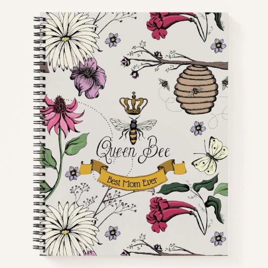 Carnet Chic Queen Bee Ivory Meilleure maman jamais (Devant)