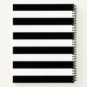 Carnet Chic rayures noir et blanc nom personnalisé monogr (Dos)