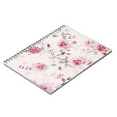 Carnet Chic romantique rose floral (Côté gauche)