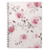 Carnet Chic romantique rose floral (Devant)