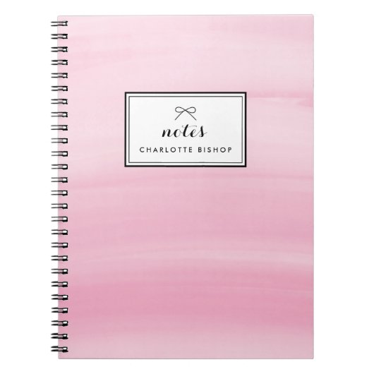 Carnet Chic rose Aquarelle Laver moderne (Devant)