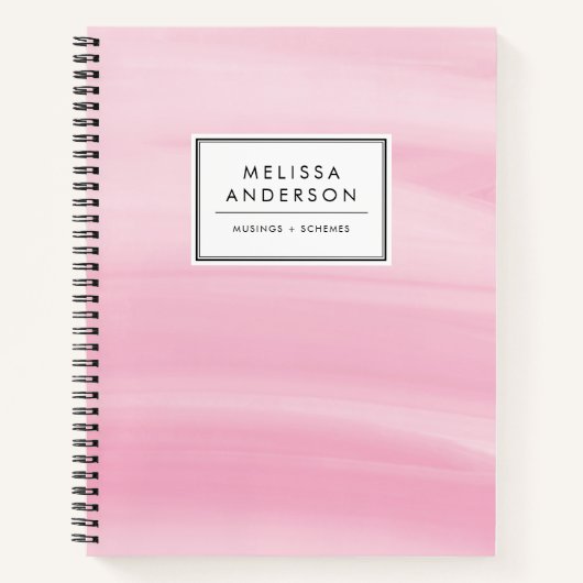 Carnet Chic rose Aquarelle Laver moderne (Devant)