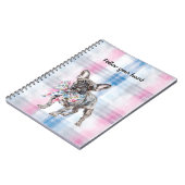 Carnet Chic rose bleu bleu floral chien (Côté gauche)
