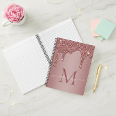 Carnet Chic Rose Gold Parties scintillant gouttes Monogra