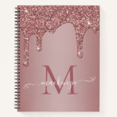 Carnet Chic Rose Gold Parties scintillant gouttes Monogra (Devant)