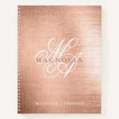Carnet Chic Rose Gold Script Monogramme (Devant)