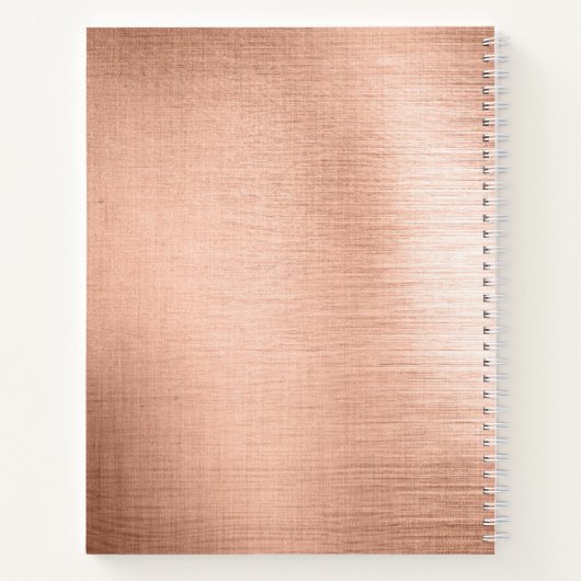 Carnet Chic Rose Gold Script Monogramme (Dos)