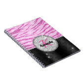 Carnet Chic rose noir faux parties scintillant poster de  (Côté Droit)