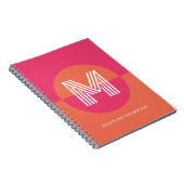 Carnet Chic rose orange rose orange géométrique Monogramm (Côté Droit)