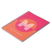 Carnet Chic rose orange rose orange géométrique Monogramm (Côté gauche)