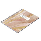 Carnet Chic Rose Rose Gold Nom personnalisé (Côté gauche)