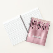 Carnet Chic rose rose pâle goutte à goutte monogramme (Intérieur)