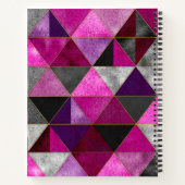 Carnet Chic rose violet gris géométrique (Dos)