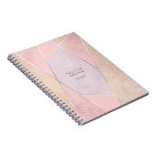 Carnet Chic RoseOr Géométrique tendance élégant argent ro (Côté Droit)