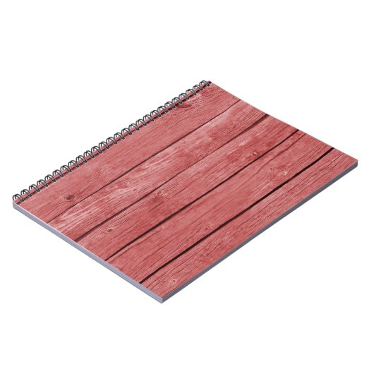 Carnet Chic Rouge Rustique Bois (Côté gauche)