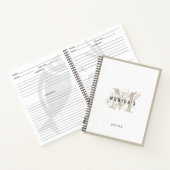 Carnet Chic Rustique moderne Beige Monogramme Recette (Intérieur)