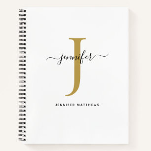 Carnet Chic Simple Monogramme Nom initial