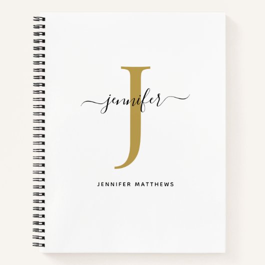 Carnet Chic Simple Monogramme Nom initial (Devant)