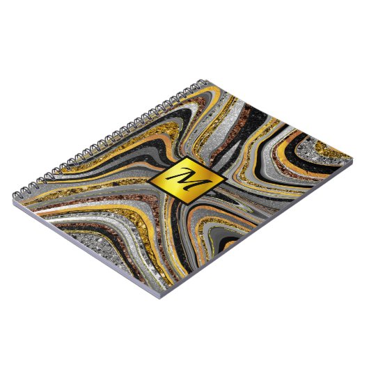 Carnet Chic Sparkle Parties scintillant marbre art gris o (Côté gauche)