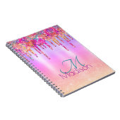 Carnet Chic violet orange ombre parties scintillant goutt (Côté Droit)