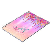 Carnet Chic violet orange ombre parties scintillant goutt (Côté gauche)