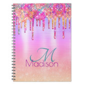 Carnet Chic violet orange ombre parties scintillant goutt (Devant)