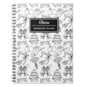 Carnet Chic Whimsical Personnalisé Mariée Mariage Planifi (Devant)