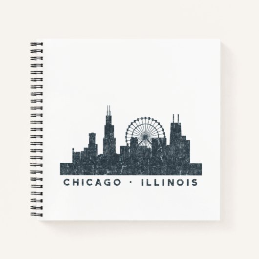 Carnet Chicago Illinois Skyline Architecture Cadeaux d'ar (Devant)