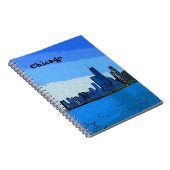 Carnet Chicago Skyline dans Collage Paint (Côté Droit)
